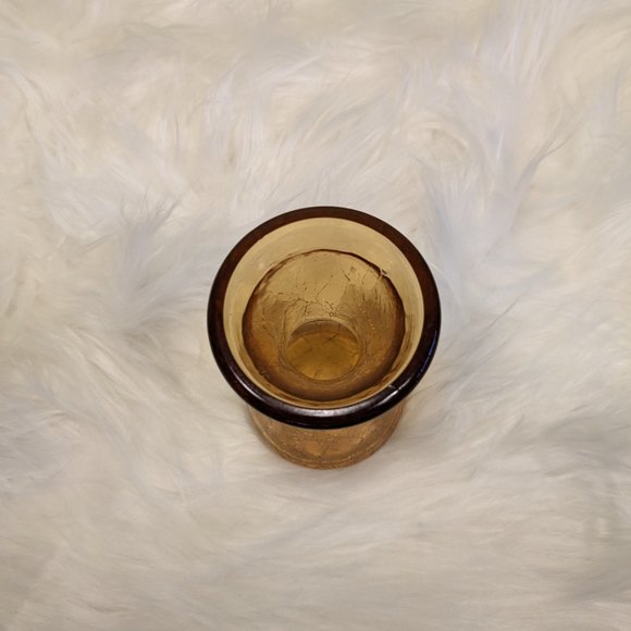 Vintage 1960's Amber Crackle Glass Pitcher and Vase (SET) - Picture 7 of 7